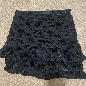 black forever 21 printed skirt